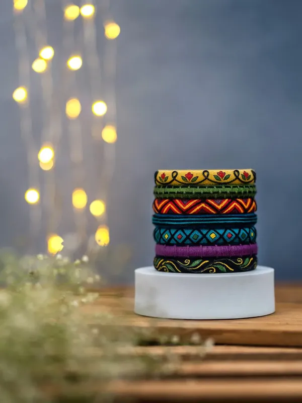 Yatika Silk Thread Bangle set